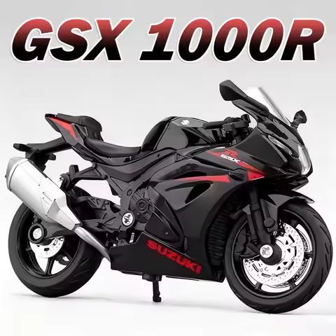 1:18 GSX1000R Hayabusa R1 CBR1000RR Model Motorbike Toys Metal Diecast Front Wheel Steering Shock Ab