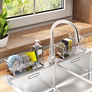 ST-🚢304Stainless Steel Rag Rack Kitchen Countertop Small Draining Rack Dish Cotton Detergent Bowl Cloth Storage Rack Jap