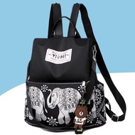 Ethnic Style Backpack Women's 2024 New Oxford Cloth Anti-Theft Backpack Casual Messenger Bag