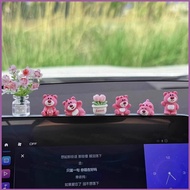 HT2 Cute Lotso Car Ornament Strawberry Bear Gypsophila Tulip Begonia Flower Figure Dolls Gift For Gi