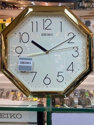 SEIKO WALL CLOCK 八角鐘 八角型 精工掛牆鐘 金邊黑字 QXA668G