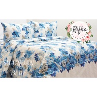 LOKAL KATUN Rifka Bedsheet Size 140x200 T20 - Sharidan Blue - LOCAL COTTON