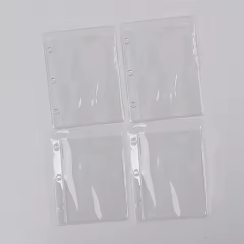 4 Pcs/Set Transparent PVC Storage Card Holder For Mini A9 Binder Rings Notebook 3 Holes pvc Bag Pouc