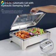 SUYO Chafing Dish Buffet Set, Stainless Steel with Transparent Hydraulic Lid Buffet Stove,  6/9L Buf