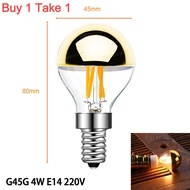 【Mua 1 Mất 1 】Bóng Đèn Led Dây Tóc E14 E27 Bóng Đèn Edison Vàng Bạc 4W 6W Bóng Đèn Trang Trí Nhà Cổ