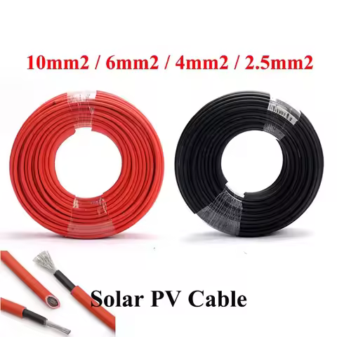 PV Solar Cable 14/12/10 AWG 2.5mm2 4mm2 6mm2 10mm2 Solar Power Cable Wire Cable for PV Panels Connec