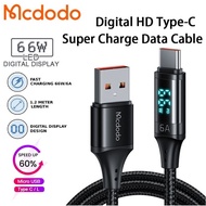 【12 Month Warranty】Mcdodo Digital Cable 100w 6A Super Fast Charging Data USB Cable With Digital LED 