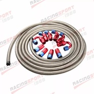 AN10 -10AN Stainless Steel Braided Oil/Fuel Hose + Fitting Hose End Adaptor Kit
