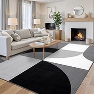 Petmolico Washable Modern Area Rug - Geometric Style 5x7 Rugs for Living Room