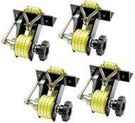 Lumber Rack Ratchet Straps, W/J-Hook (4PCS), 1.4" Black Square Tube Mount, 1.5" Wide x 7.5' Long, Ye