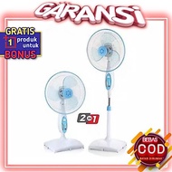 Maspion 16 Inch Desk Fan and Stand Fan 2In1 Ex - 167 S Can Stand and Sit on the Table