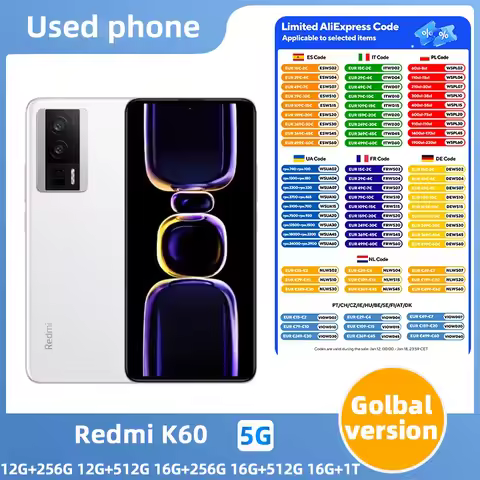 Redmi K60 5G Android 6.67" Snapdragon 8+ Smartphone 2K Screen 120Hz 64MP Triple Camera 5500mAh 67W C