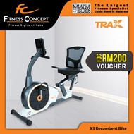 Fitness Concept: Trax X3 Recumbent Bike (extra large) suitable for Physiotherapy + 10 years warranty