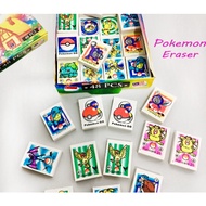 AKINA SAVE 64PCS Fancy Eraser Cartoon Pictures Big Both Sided  Pokemon Eraser 64'S student Kids Play