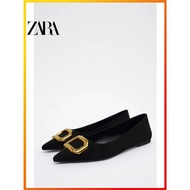 ZARA Autumn New Women's Shoes Black Commuter Style Flat Shoes 2573010 800