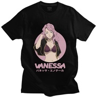 Unique Black Clover Vanessa Enoteca Tee Tops for Men Short Sleeved Japanese Anime Manga T-shirt Cott