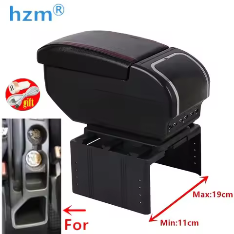 For Hyundai I20/hb20/i10 armrest box PU Leather central Store content box cup holder interior car-st