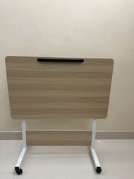 可移動可調高低木紋筆記本電腦桌 80x 50cm