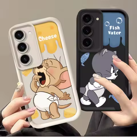 Tom And Jerry Phone Case For Samsung Galaxy S25 S24 Ultra S23 S22 S21 Plus S20 FE A56 A55 A54 A53 A5