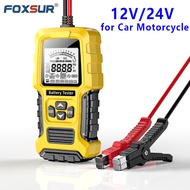 FOXSUR 12V 24V Smart Battery Tester For Car Motorcycle Truck System Analyzer Charging Voltage Test T