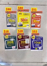 內地香港3天4天15天180天365天無限數據卡 鴨聊佳