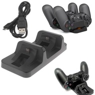 Dual USB Charging Charger Docking Station Stand for Playstation 4 PS4 Controller (Color: Black)