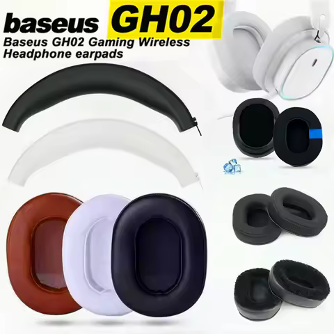 Earphone Pads for Baseus GH02 Gaming Wireless Replacement Earpads Headphones Earmuffs Mesh Cloth Mem