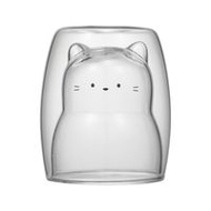 耐熱動物雙層玻璃杯270ml