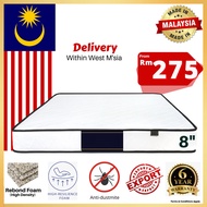 [FREE GIFT 1 X RM99 T-SHIRT]  FSO Mattress 8'' inch 🛌🏼 Unidream/ Firm/ Full High Density Foam (Single / Queen / King) bed, 6 Yrs Warranty [READY STOCK]