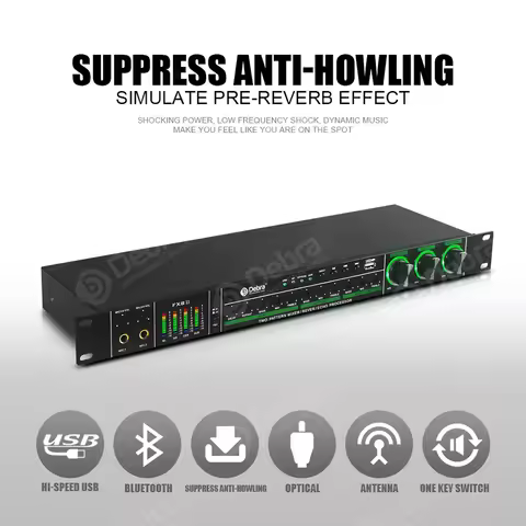 Touch Preamplifier Audio Interface, Professional Karaoke Reverb, Wireless Bluetooth Connectivity, US