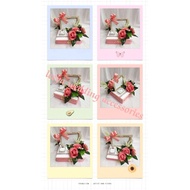 gubahan frane mas kahwin c/w bekas cincin(single ring)-dark peach