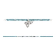 Naga 銀藍 SET 手鍊 - 兩件式，附龍神墜飾的繩編手鍊。