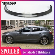 FOR Mazda 3 Hatchback Real Carbon Fiber CAR Spoiler Wing Car Rear Window Rear LIP Middle Tail FIN Ac