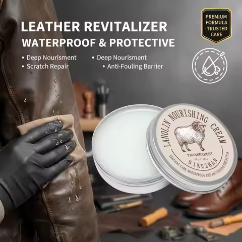 Leather Jacket Care Cream – Lanolin Nourishing Balm, Transparent Conditioner To Restore, Waterproof 
