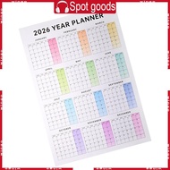 WIN 2026 Full Year to View Calendar Planner Dated Wall Hanging Calendar Yearly Planner for Goal Trac