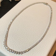 สร้อยคอเพชรประดับเพชรสุดหรูสำหรับงานแต่งงาน สร้อยคอ Zircon Tennis สำหรับผู้หญิง เครื่องประดับแฟชั่นส