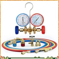 R410a 3Way AC Diagnostic Manifold Gauge Complete Set for R134A R410A R22 with Hose Adapters Quick Co
