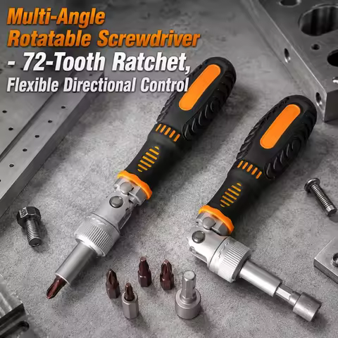 72-Tooth Ratchet Two-way Screwdriver Set Adjustable Flexible Universal Ratchet Screwdriver Foldable 
