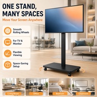 【SG Stock】 Mobile TV Stand with Wheels Height Adjustable Rolling TV Cart Floor Bracket for 26-43 Inc