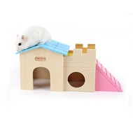 【HOT SALE】Hamster Wooden House Nesting Habitat Small Animals Colored Play Hut Hideout Chew Toys for Dwarf Hamster Sleep