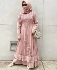 [ COD ] READY GAMIS KRANCANG BROKAT IMPORT TOZZO PREMIUM QUALITY REALPICT 100% GAMIS PESTA INDONESIA