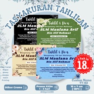 [18PC] TT-02 TAHLILAN TASYAKURAN STICKER | TAHLILAN STICKER 10 X 7 CM