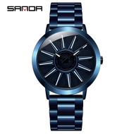 Sanda แฟชั่นธุรกิจหมุน Dial Totem โชคดีนาฬิกาควอตซ์สไตล์นาฬิกาหรูของขวัญแนะนำ SDG1032-1