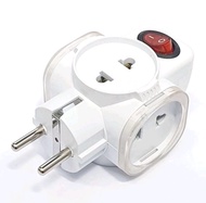 Mikotek T Arde 4 Lubang / Colokan Listrik / Steker T Mini Arde 4 Lubang + Saklar + Lampu Indikator O