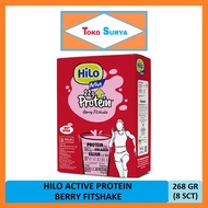 Hilo Active 22g Protein Berry Fitshake High Whey Protein Milk Collagen Calcium 268 Gr