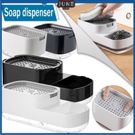 Upgrade 2 IN 1 Kitchen Dish Soap Dispenser Press Type Manual Soap Box Detergent Storage Box Sponge Dishwashing Liquid Drainage Holder