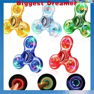 Crystal Luminous LED light Fidget Spinner Hand Top Glow in Dark EDC Toys Figit Spiner Mainan for Kid