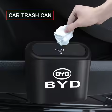 Car Interior Storage Trash Bin Push Can Mini Tray Dustbin Garbage Box For BYD F3 S6 F0 Tang I3 S7 G3
