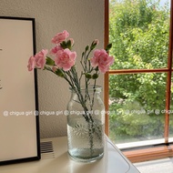 Retro glass vase ins style transparent decorative ornaments living room dining room