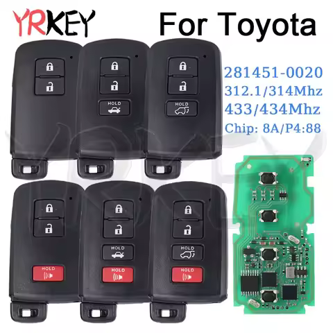 Car Smart Remote Key Fob for Toyota Camry Corolla RAV4 Avalon Prius Yaris Auris Avalon 281451-0020 H
